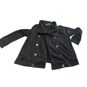 Ambiance Black Pea Coat Classic Design